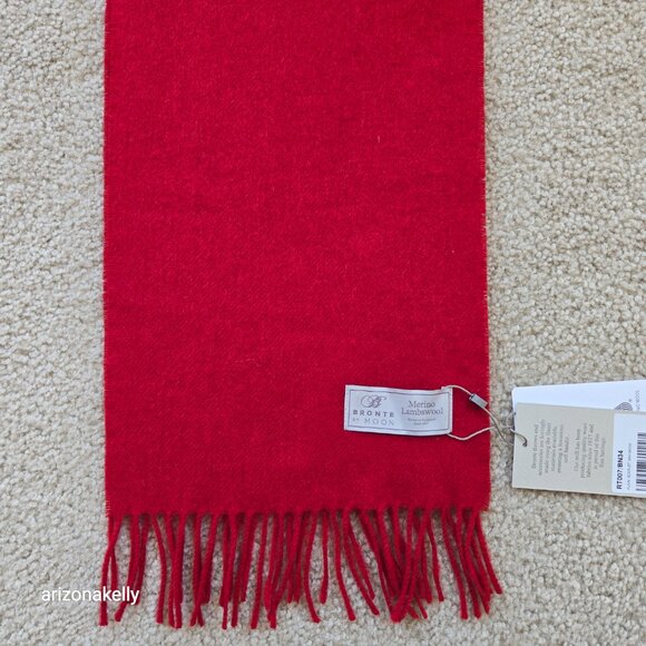 NWT Bronte by Abraham Moon Red Merino Wool Scarf - Picture 13 of 14